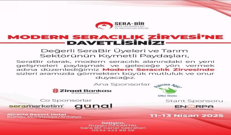 Antalya’da Modern Seracılık Zirvesi Düzenleniyor
