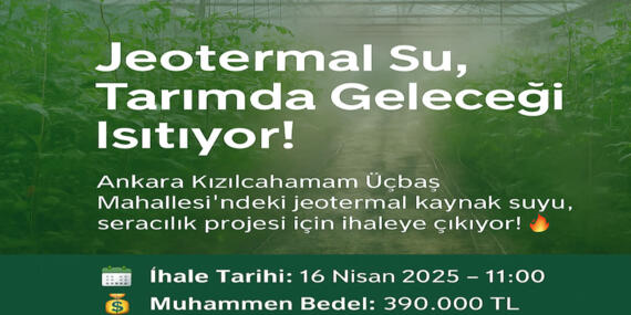 Kızılcahamam’da Jeotermal Seracılık İçin Önemli Fırsat: Kiralama İhalesi 16 Nisan’da
