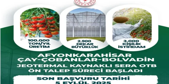Afyonkarahisar Jeotermal Kaynaklı Sera Bölgesi Ön Talep Toplama Süreci Başladı