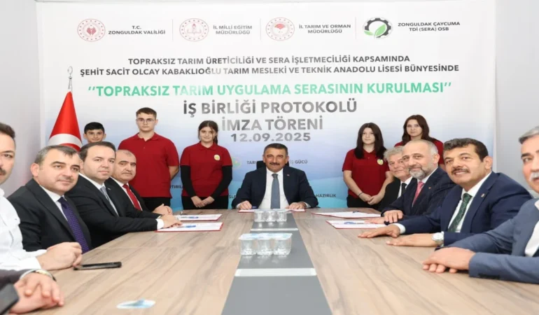 Çaycuma’da Topraksız Tarım Uygulama Serası İçin İş Birliği Protokolü